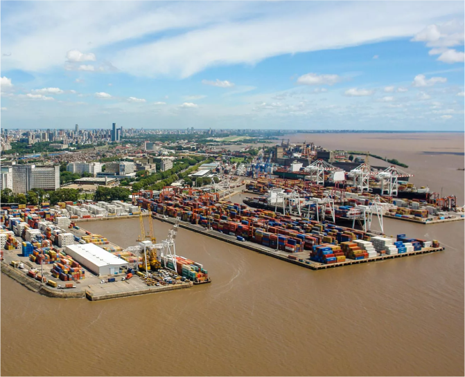 Aerial view of the Buenos Aires port